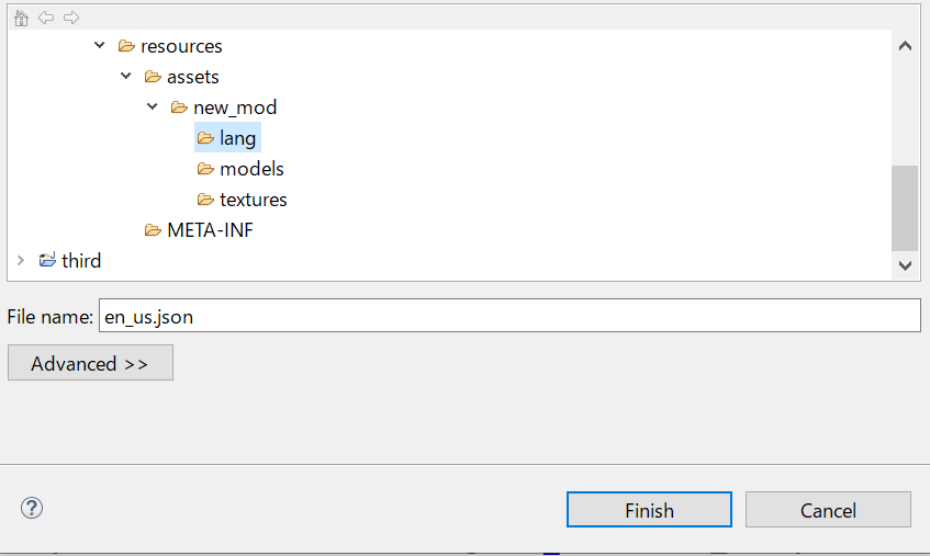 Eclipse内でファイルを作成します。